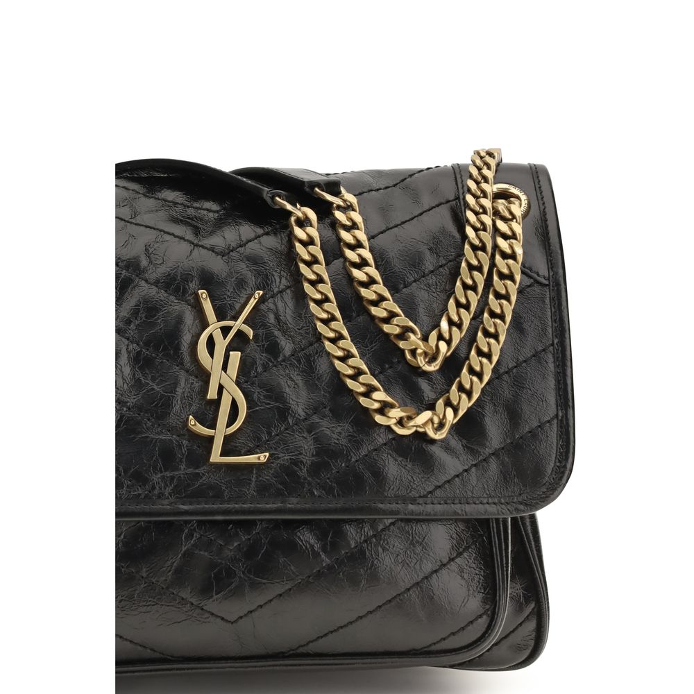 Saint Laurent Black Calf Leather Bos Taurus Shoulder Bag