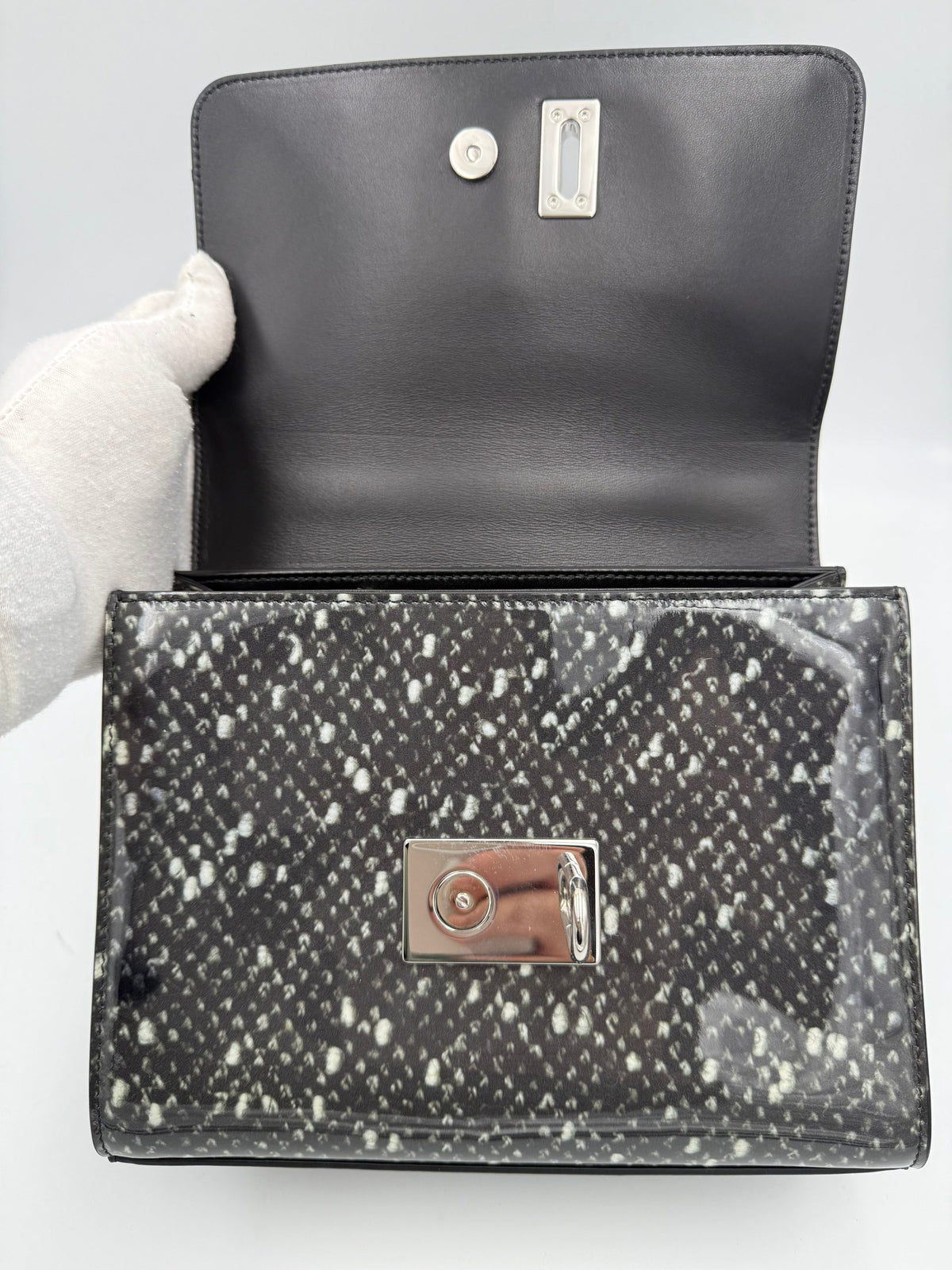 Dolce & Gabbana DOLCE & GABBANA “Monica” Python and Patent Handbag