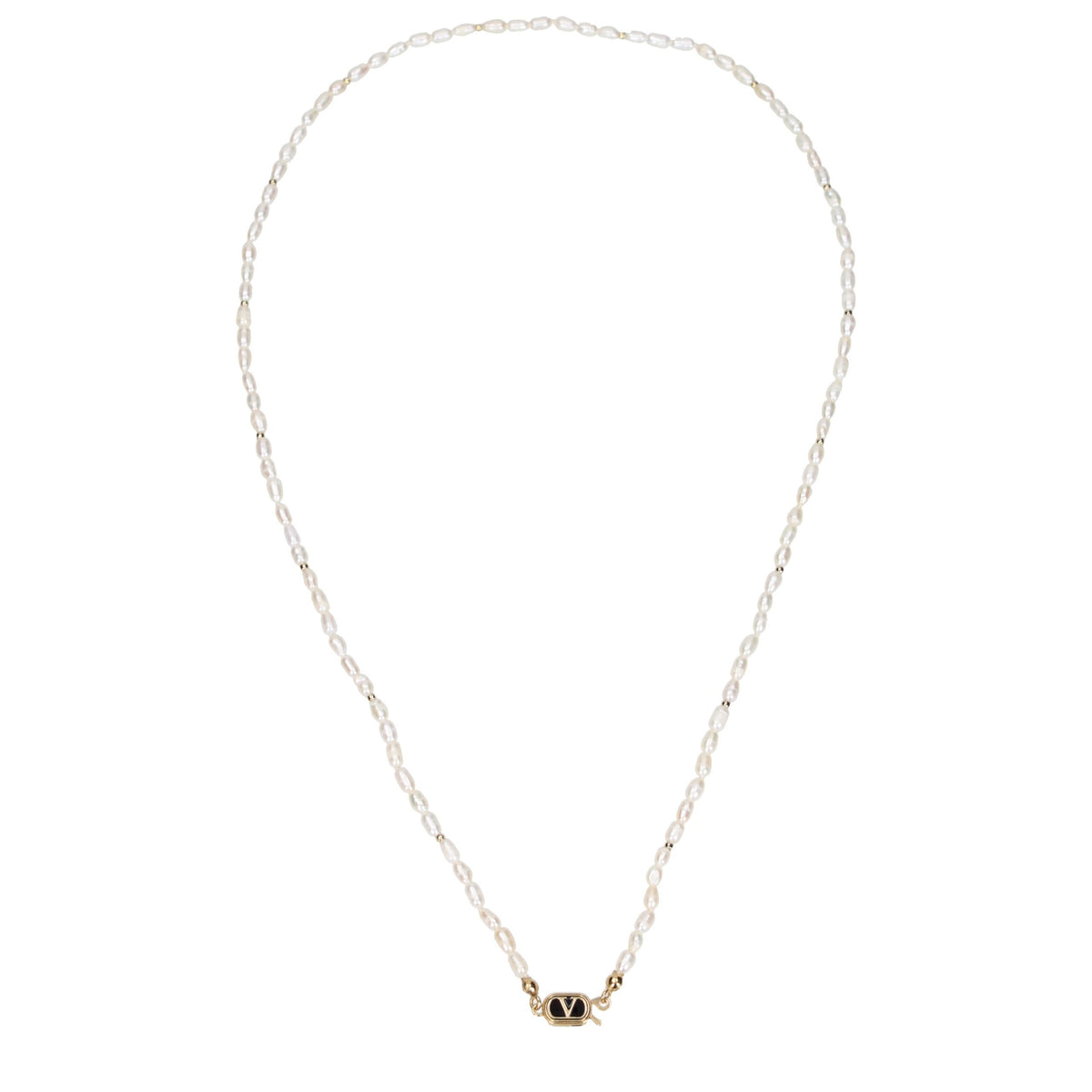 Valentino Garavani White Metal Necklace