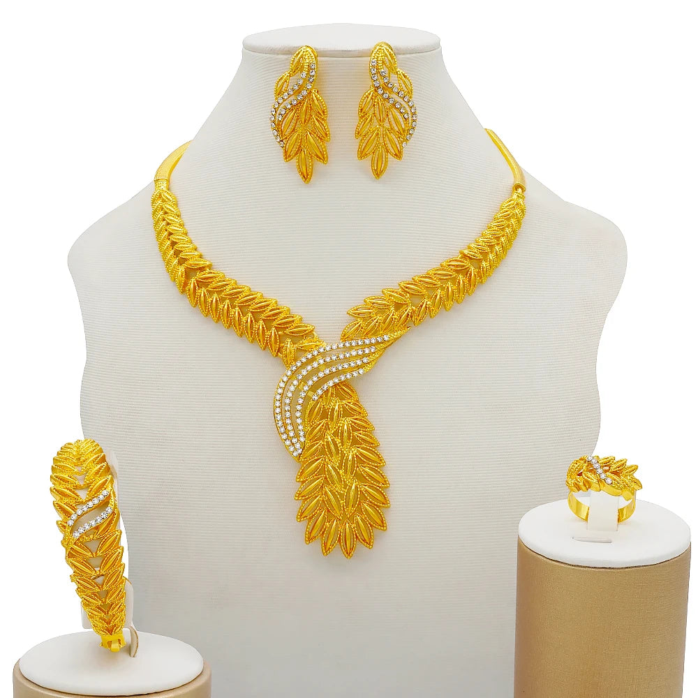 Royal African Bridal Collection — 4-Piece Gold Jewelry Set