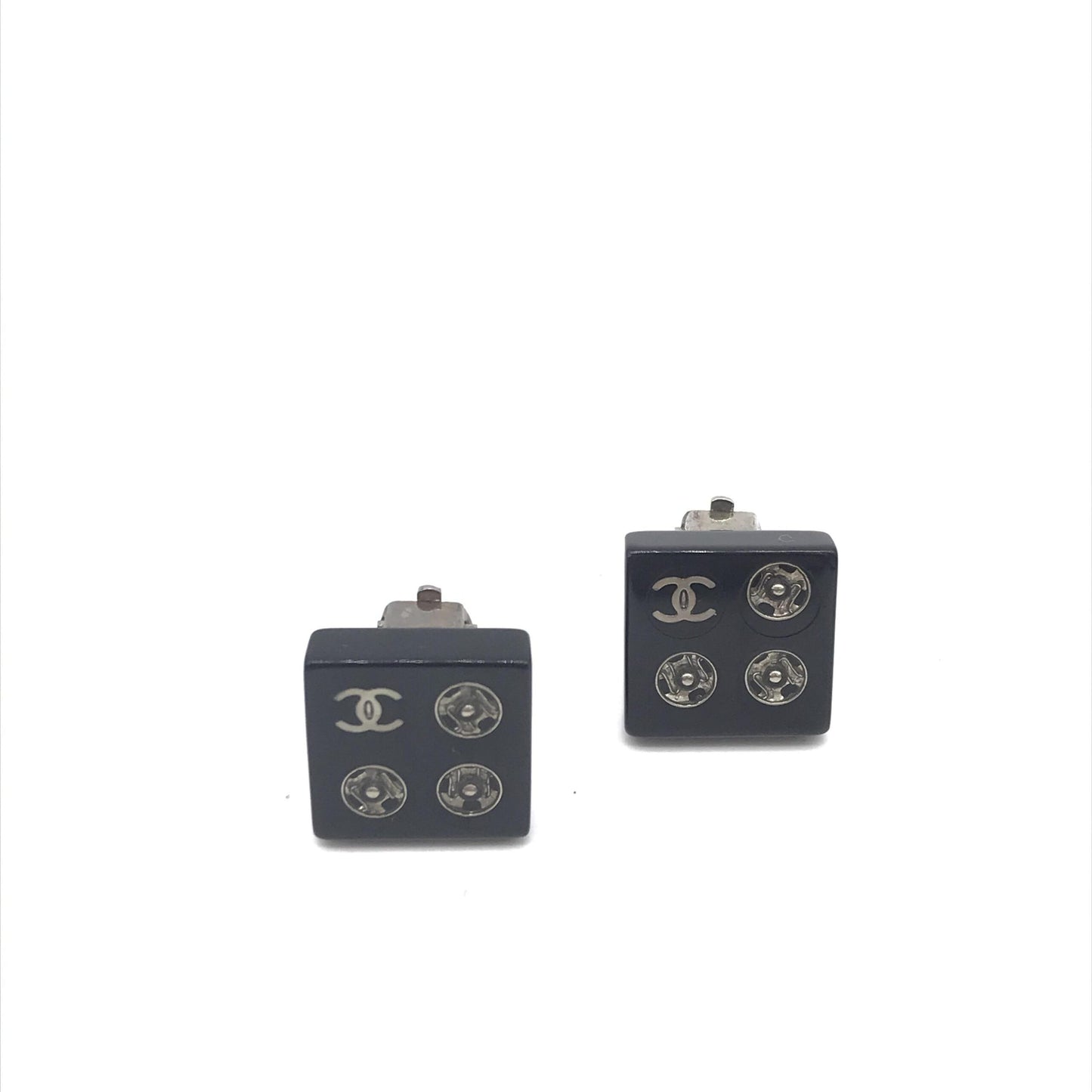 Chanel Coco Mark Square Clip-On Earrings