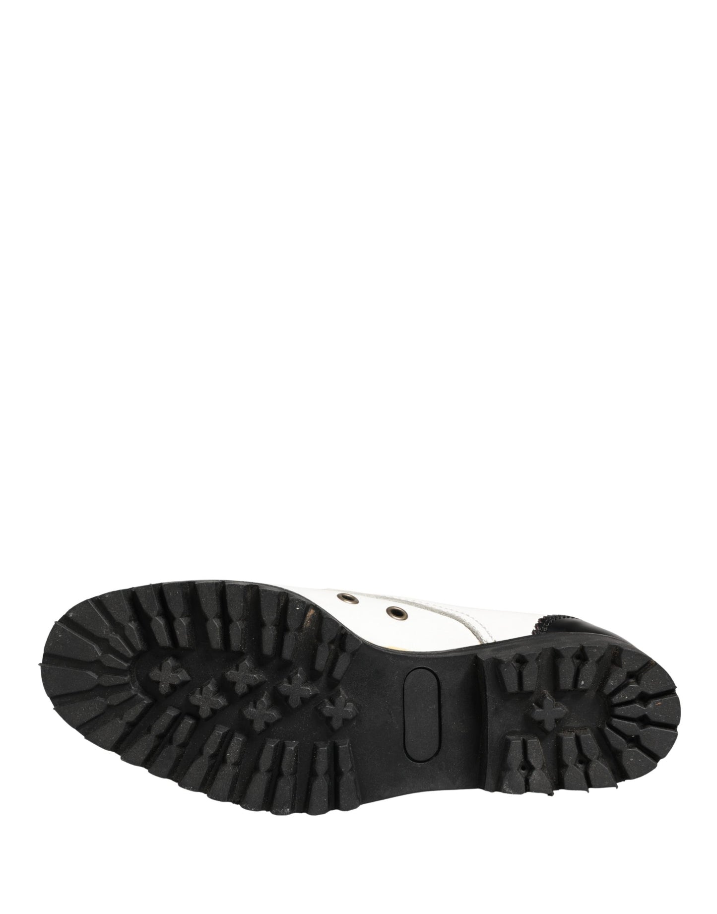 Cesare Paciotti Black White Leather Derby Shoes