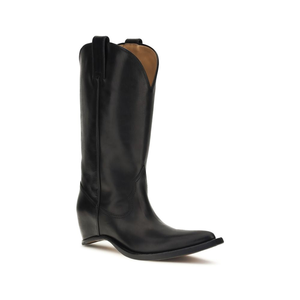 Maison Margiela Black Calf Leather Bos Taurus Ankle Boots