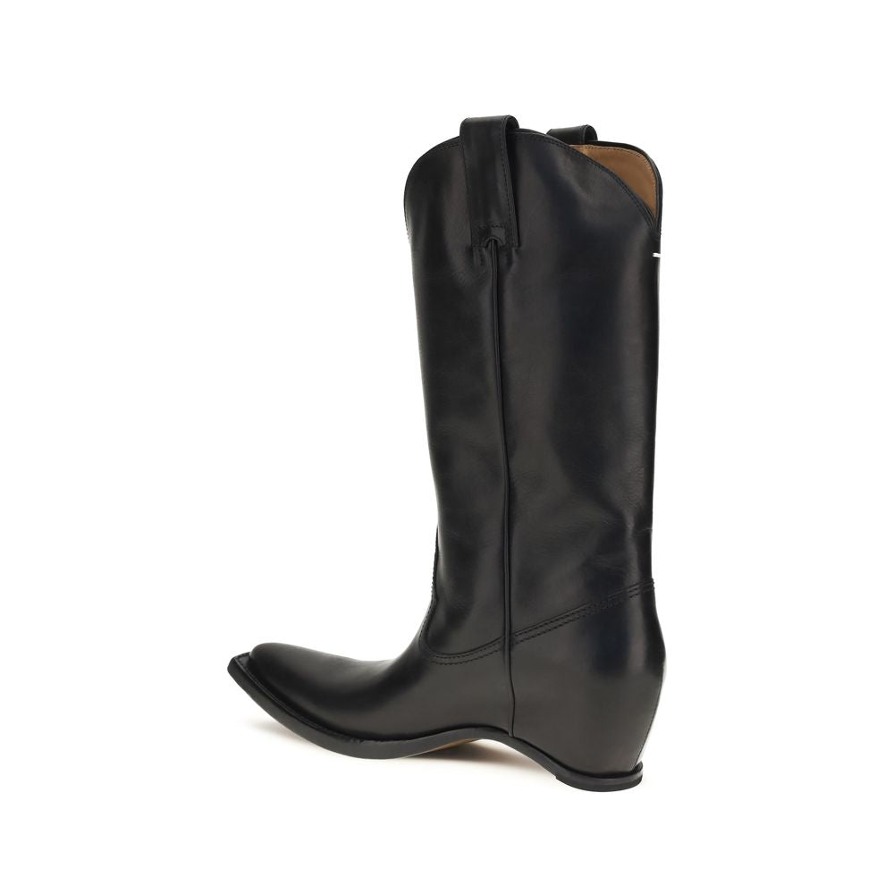 Maison Margiela Black Calf Leather Bos Taurus Ankle Boots