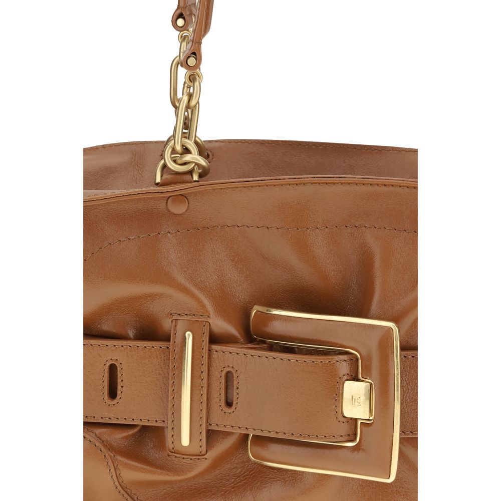 Balmain Brown Calf Leather Bos Taurus Handbag