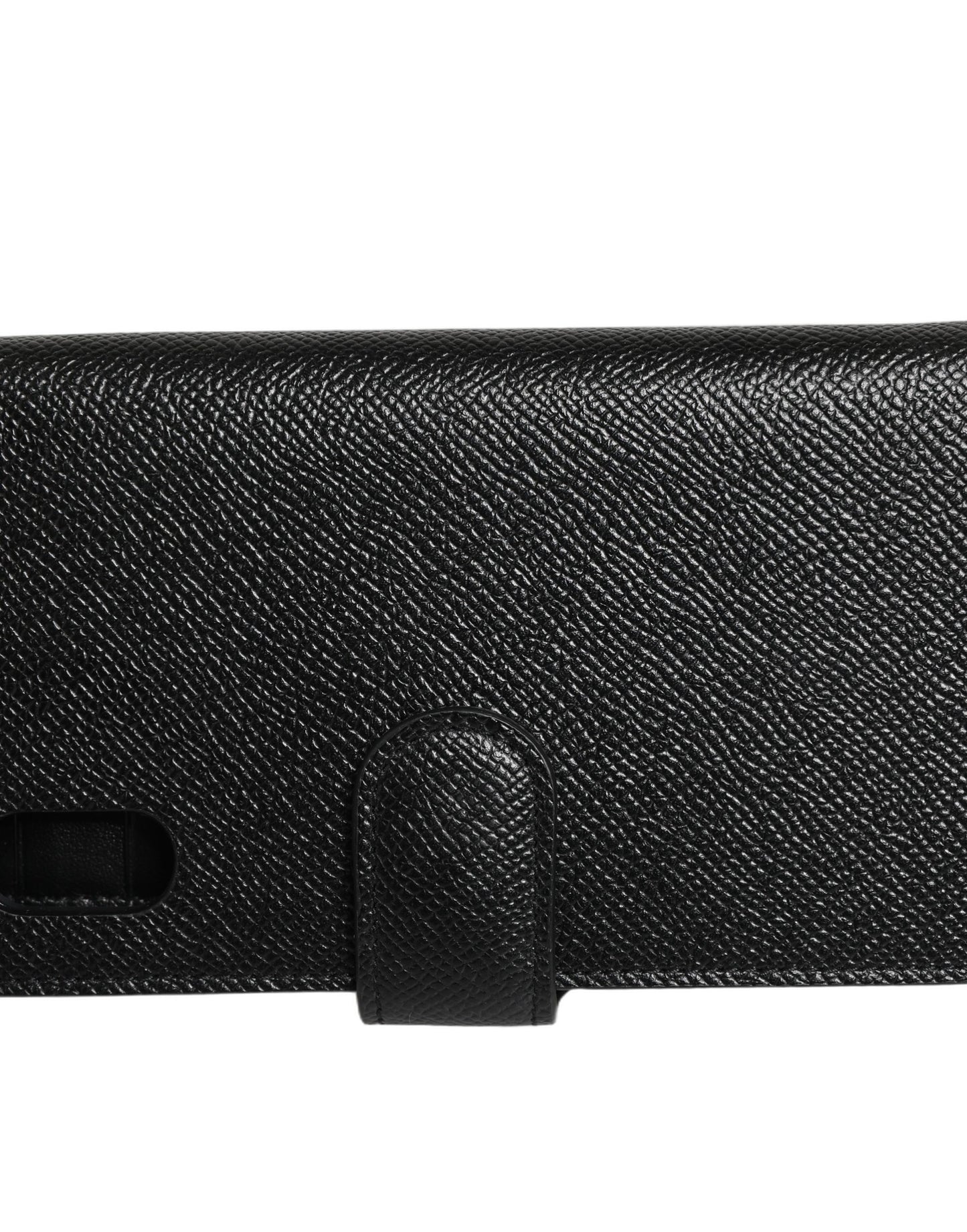 Dolce & Gabbana Case Flip Cover Black Calf Leather iPhone X - XS Phone