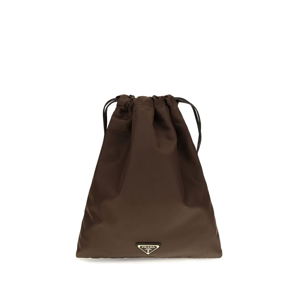 Prada Brown Polyamide Clutch Bag