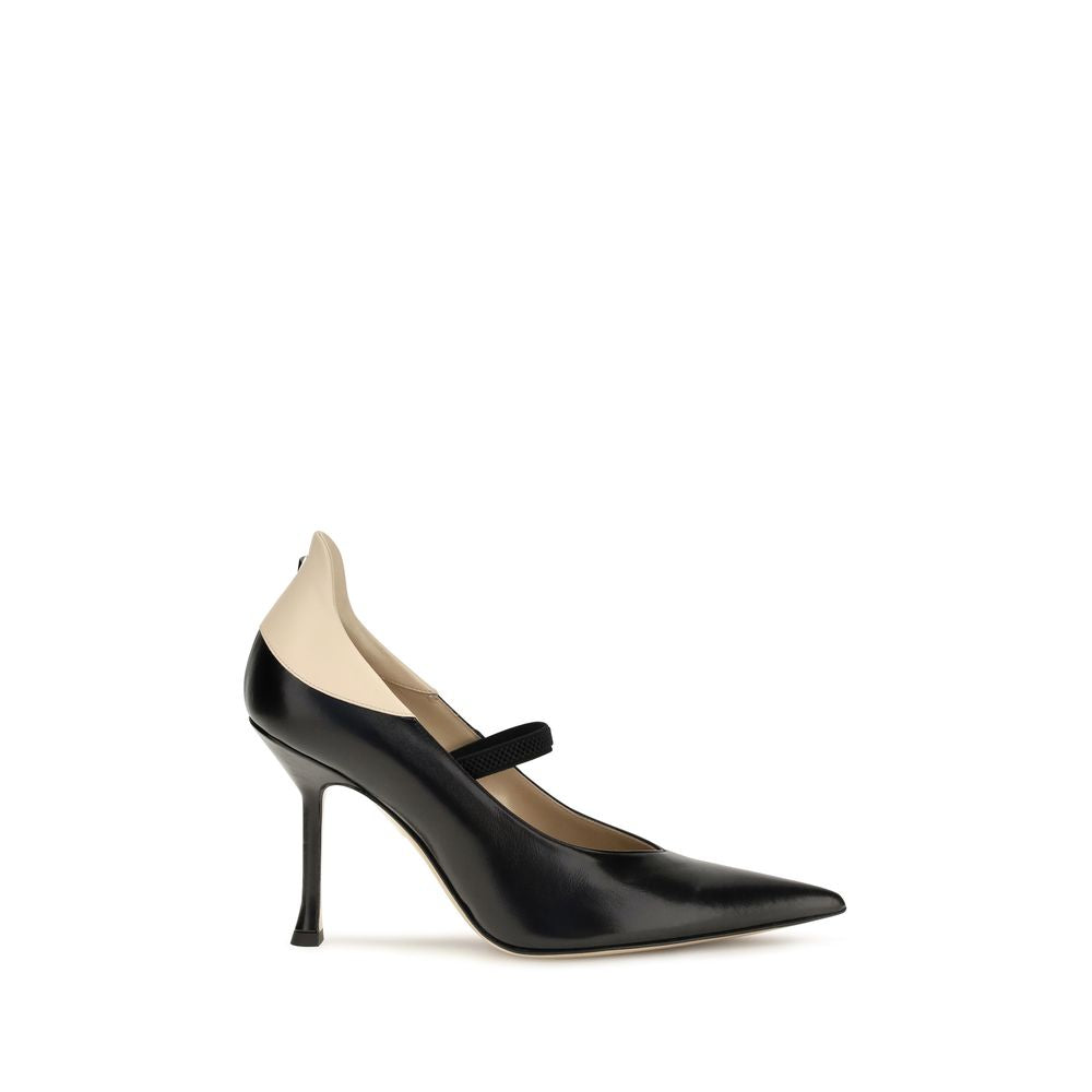 Fendi Black Calf Leather Bos Taurus High Heel Pumps