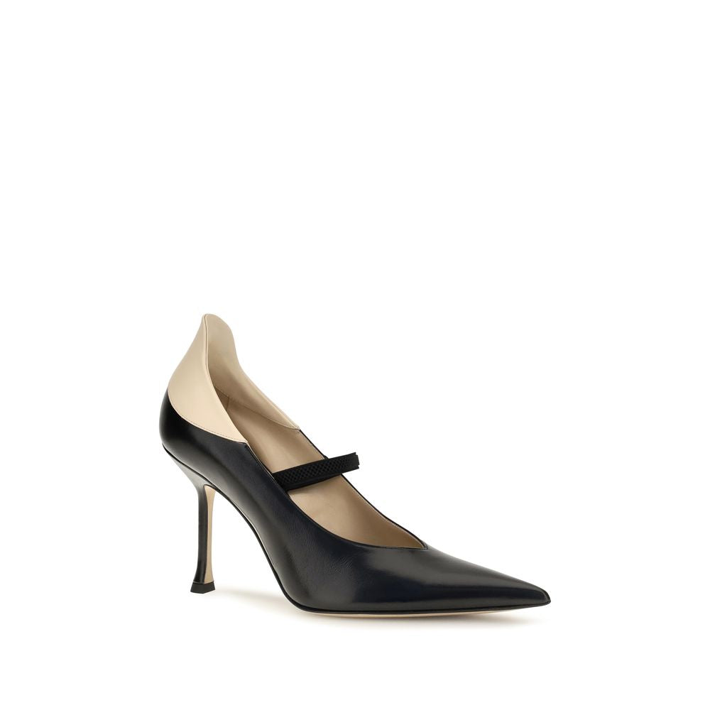 Fendi Black Calf Leather Bos Taurus High Heel Pumps