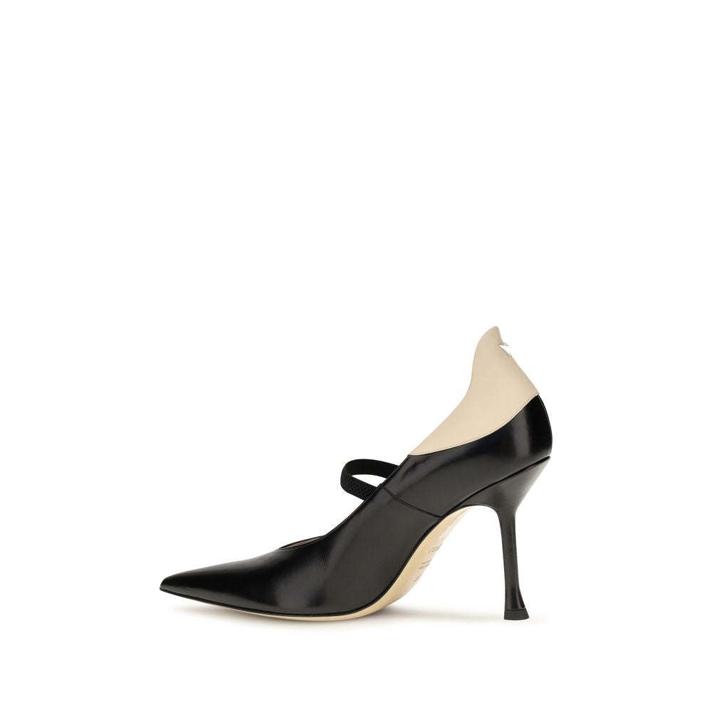 Fendi Black Calf Leather Bos Taurus High Heel Pumps