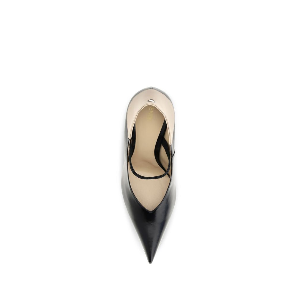 Fendi Black Calf Leather Bos Taurus High Heel Pumps