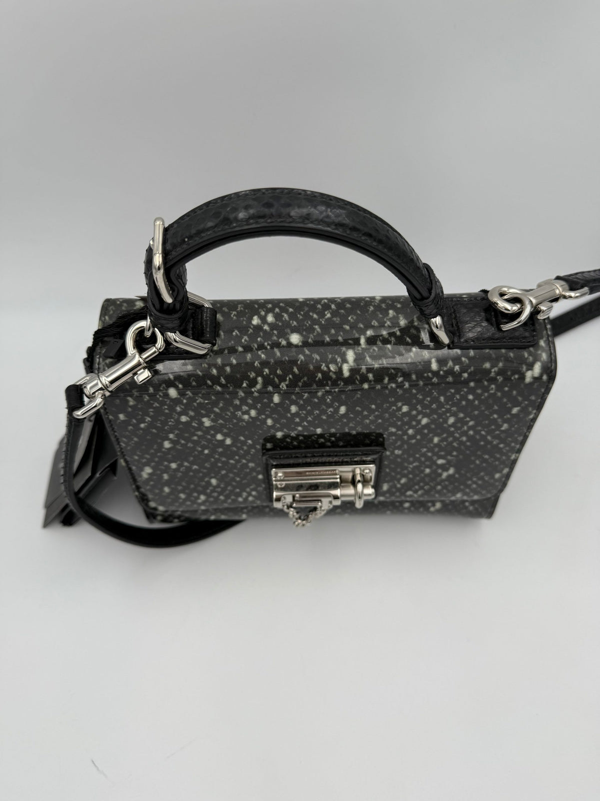 Dolce & Gabbana DOLCE & GABBANA “Monica” Python and Patent Handbag
