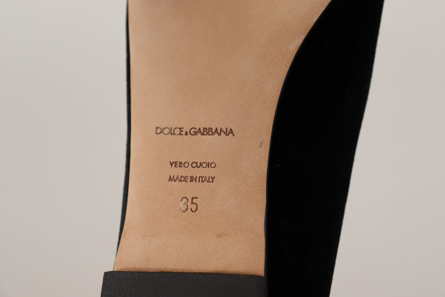 Dolce & Gabbana Black DG Sacred Heart Patch Slip On Flat Shoes
