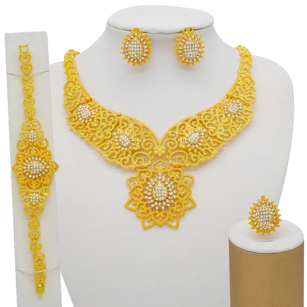 Royal African Bridal Collection — 4-Piece Gold Jewelry Set