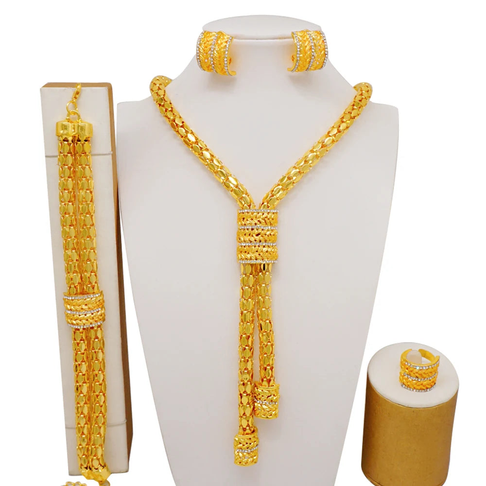 Royal African Bridal Collection — 4-Piece Gold Jewelry Set