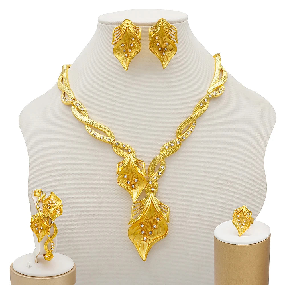 Royal African Bridal Collection — 4-Piece Gold Jewelry Set