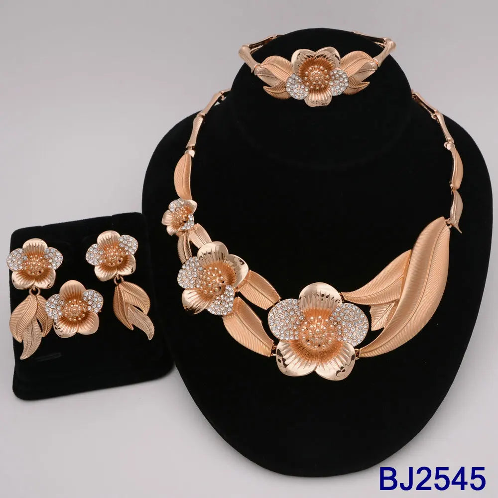 The Italia Set — Bridal Necklace, Earrings, Ring & Bracelet for Women