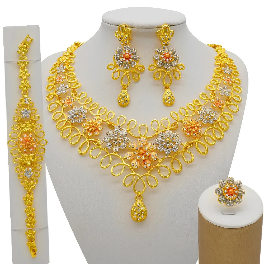 Royal African Bridal Collection — 4-Piece Gold Jewelry Set