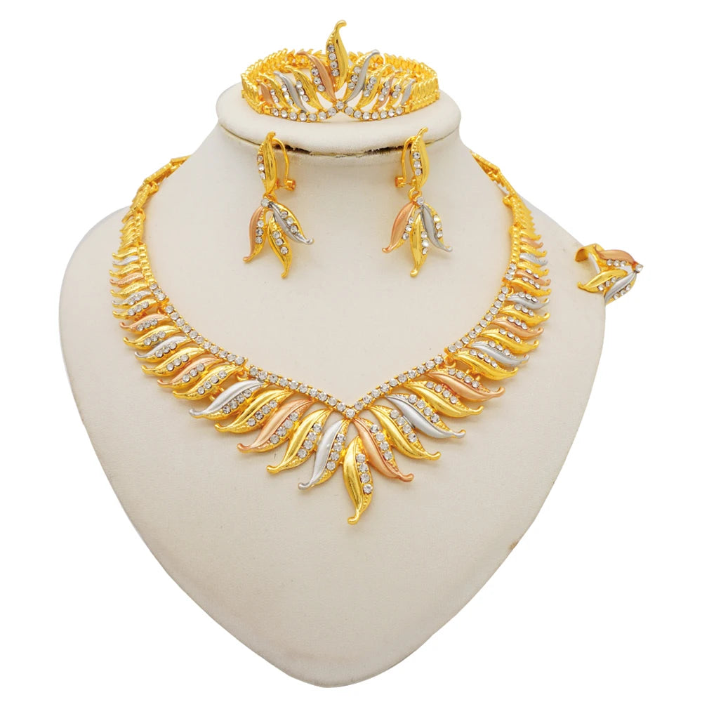 Royal African Bridal Collection — 4-Piece Gold Jewelry Set