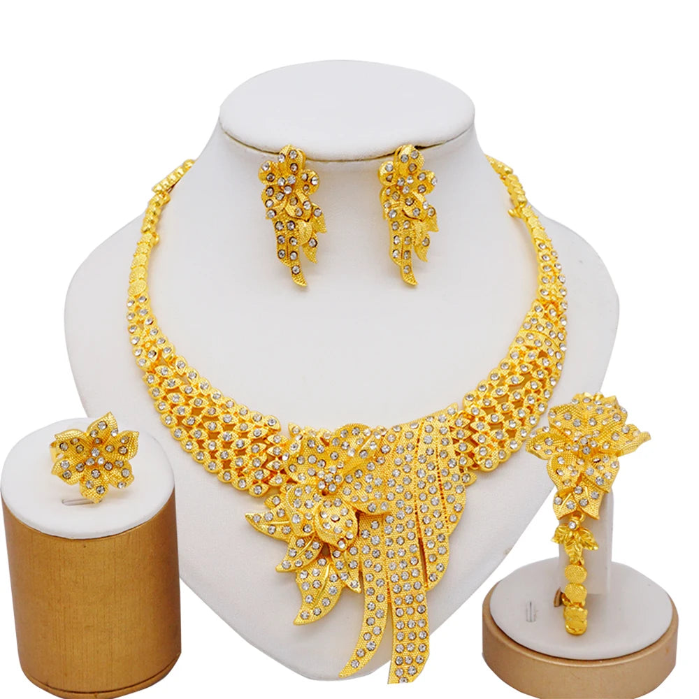 Royal African Bridal Collection — 4-Piece Gold Jewelry Set