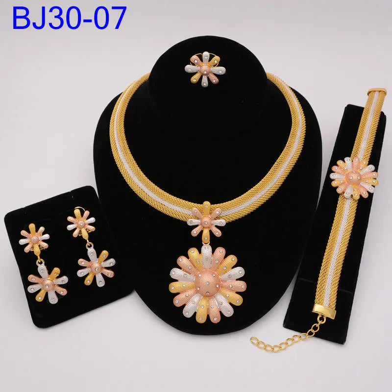 The Italia Set — Bridal Necklace, Earrings, Ring & Bracelet for Women
