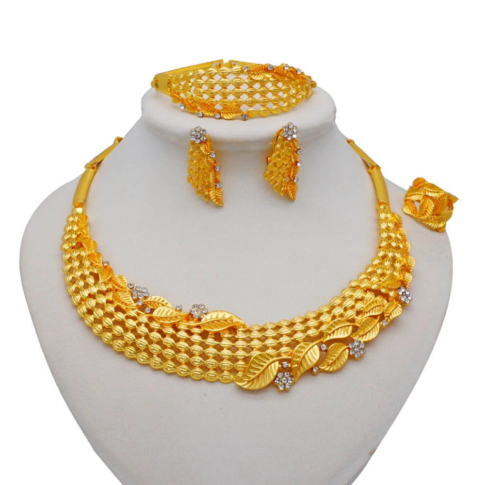 Royal African Bridal Collection — 4-Piece Gold Jewelry Set
