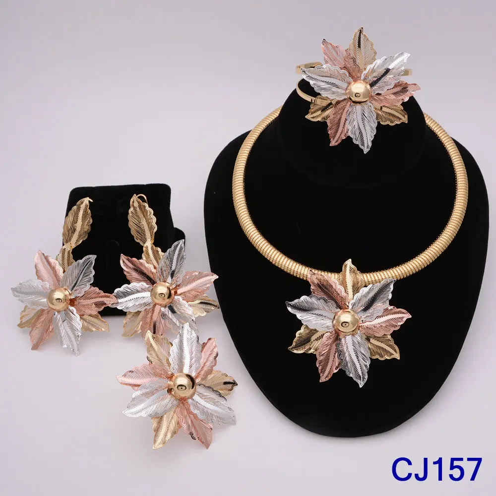 The Italia Set — Bridal Necklace, Earrings, Ring & Bracelet for Women