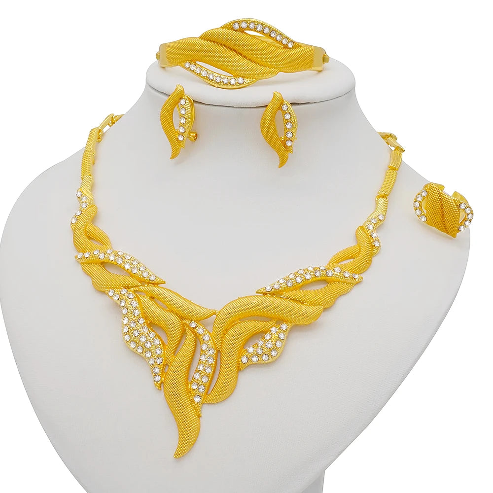 Royal African Bridal Collection — 4-Piece Gold Jewelry Set