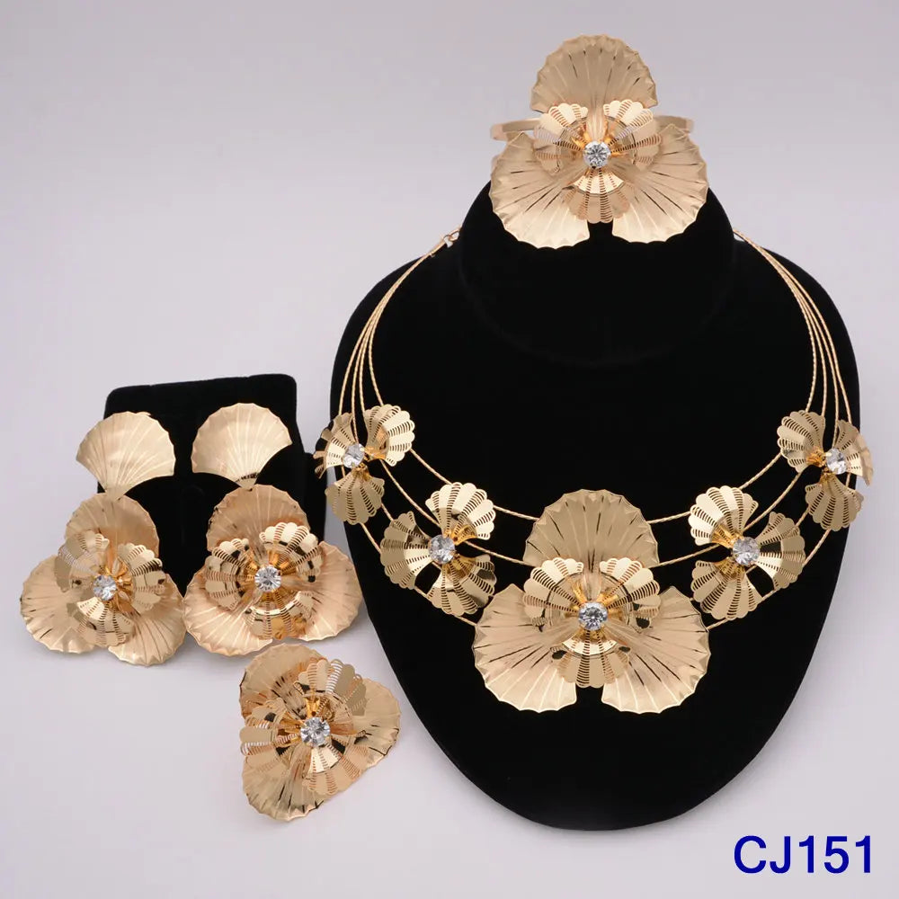 The Italia Set — Bridal Necklace, Earrings, Ring & Bracelet for Women