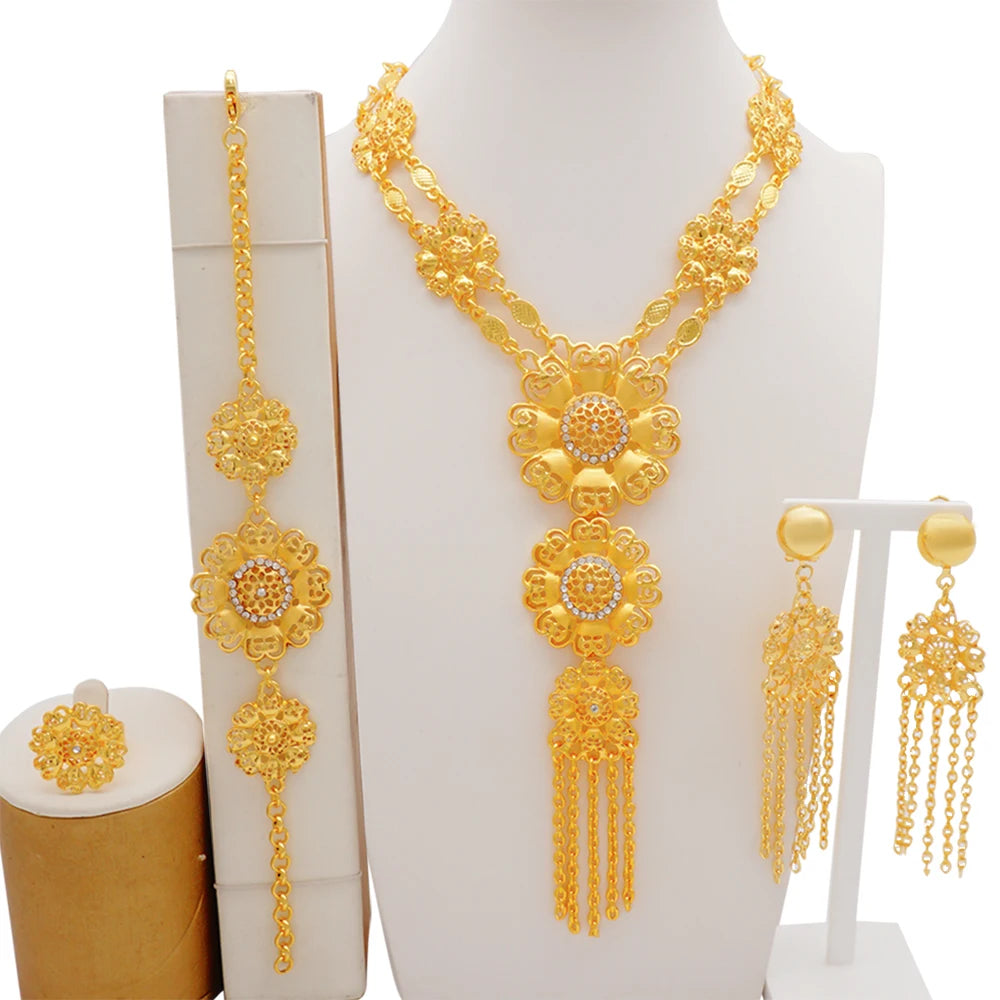 Royal African Bridal Collection — 4-Piece Gold Jewelry Set