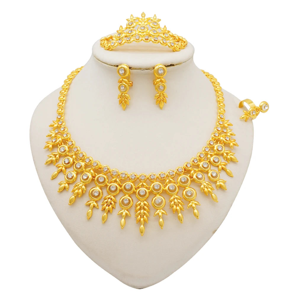 Royal African Bridal Collection — 4-Piece Gold Jewelry Set