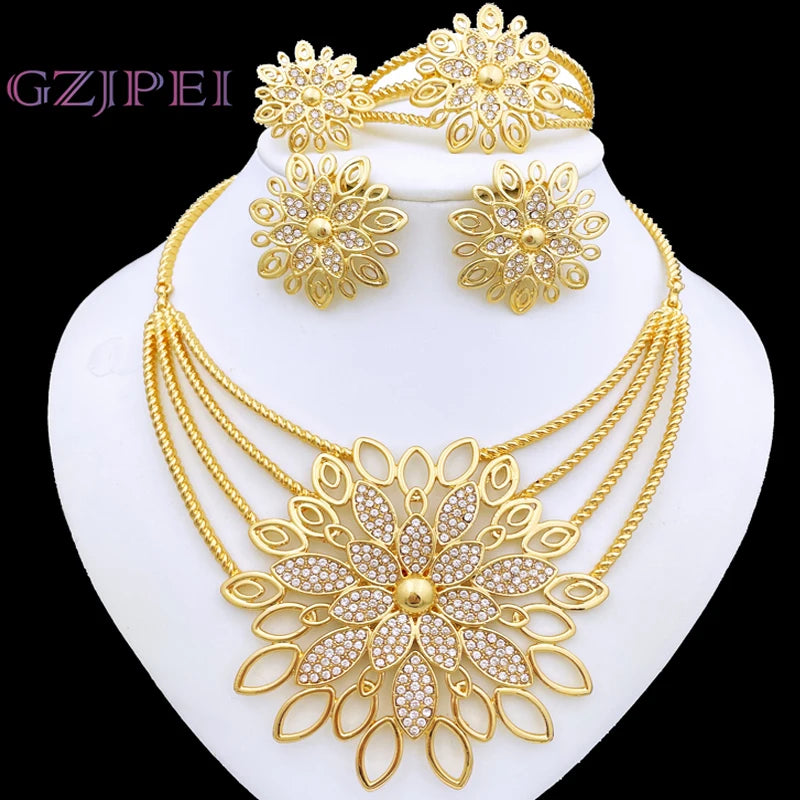 Dubai Jewelry Necklace Earring Ring Bracelet