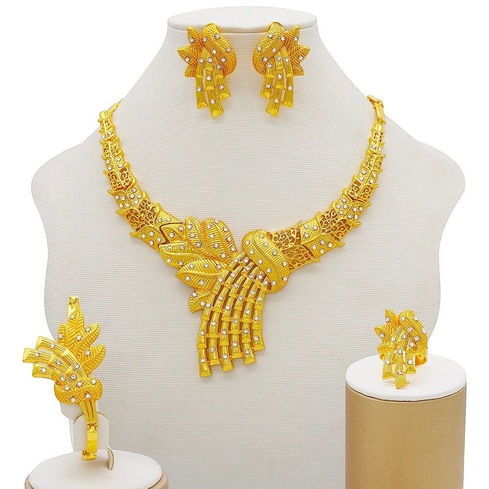 Royal African Bridal Collection — 4-Piece Gold Jewelry Set
