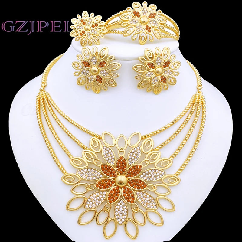 Dubai Jewelry Necklace Earring Ring Bracelet