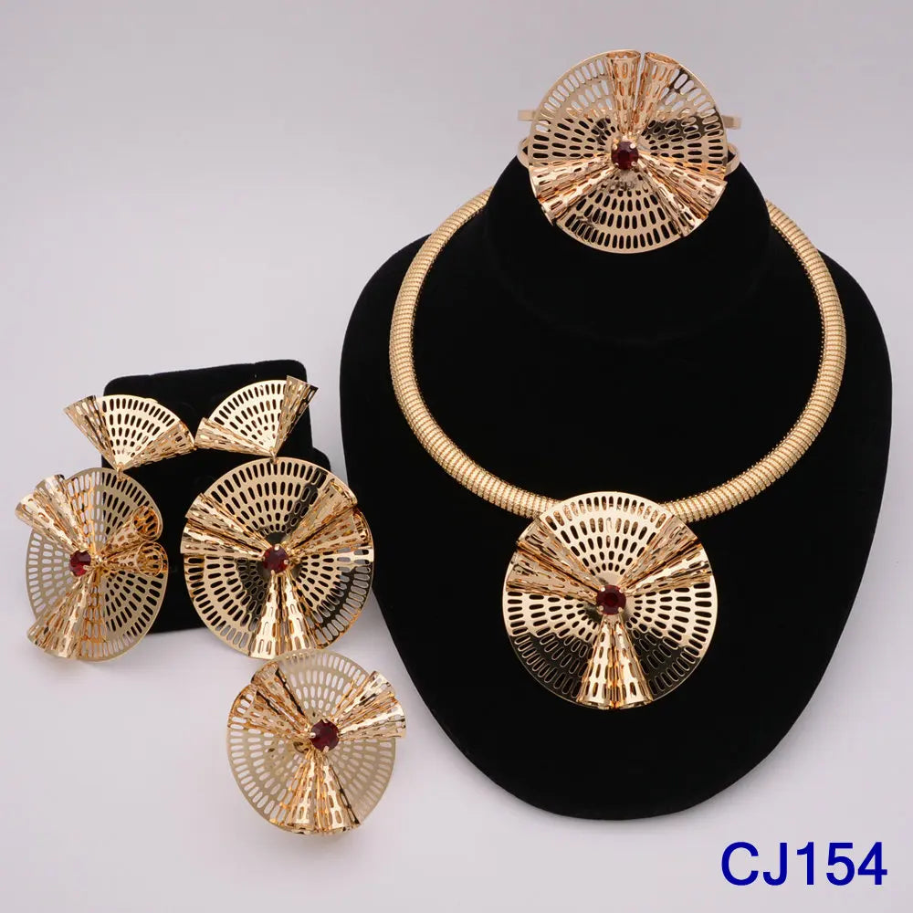 The Italia Set — Bridal Necklace, Earrings, Ring & Bracelet for Women