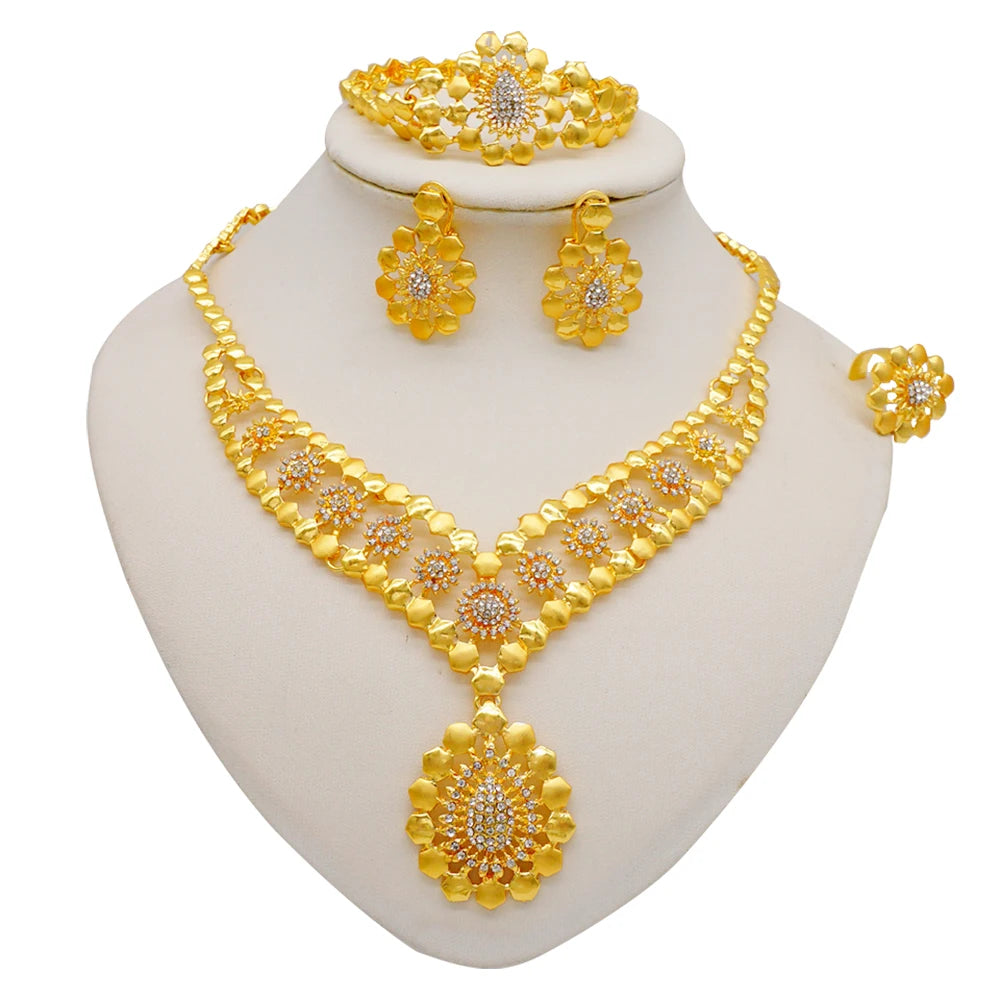 Royal African Bridal Collection — 4-Piece Gold Jewelry Set