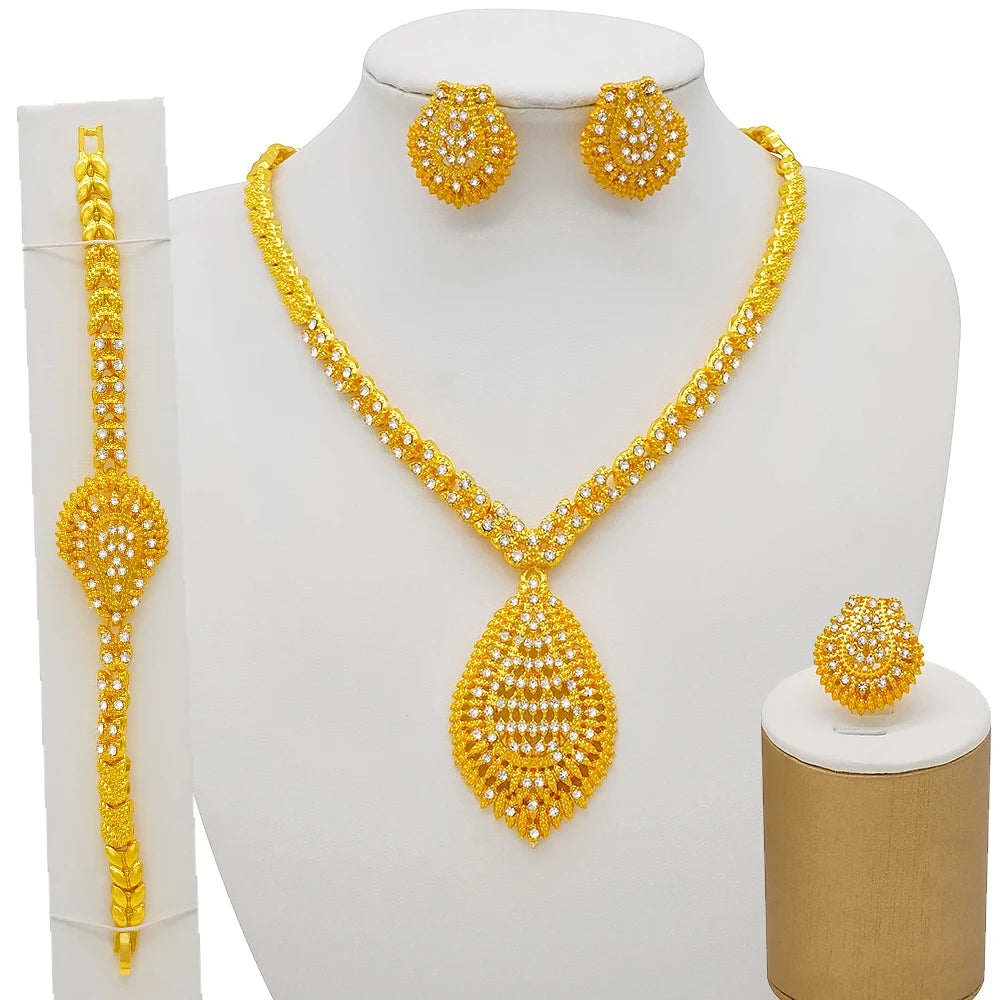 Royal African Bridal Collection — 4-Piece Gold Jewelry Set