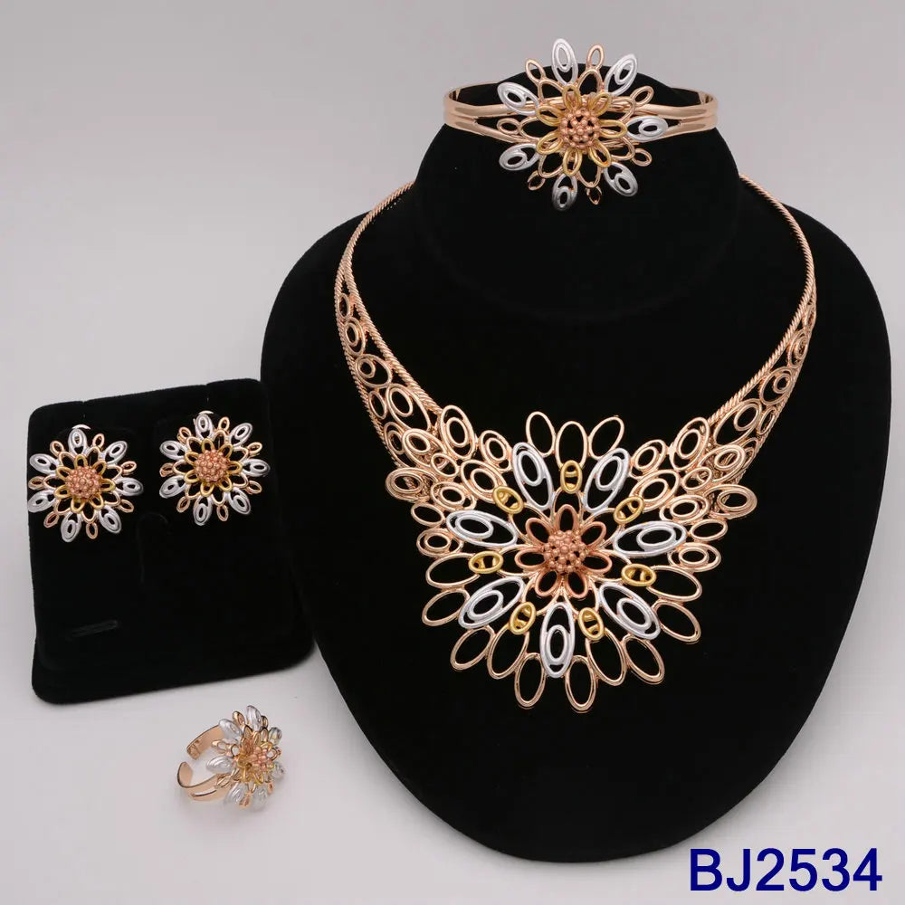 The Italia Set — Bridal Necklace, Earrings, Ring & Bracelet for Women