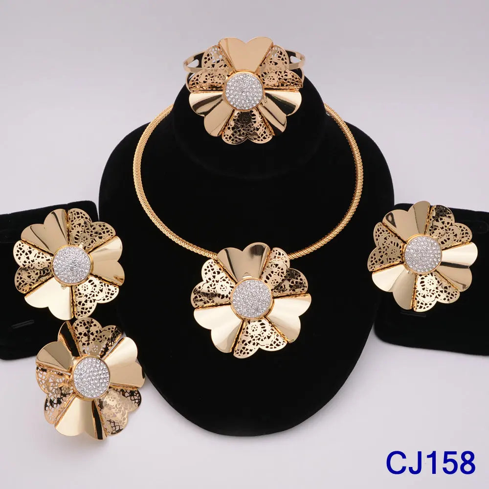 The Italia Set — Bridal Necklace, Earrings, Ring & Bracelet for Women