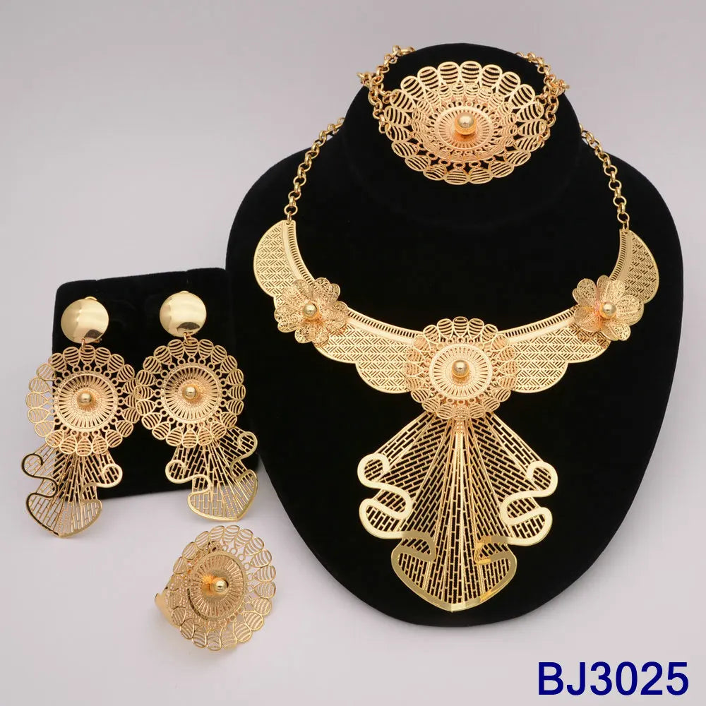 The Italia Set — Bridal Necklace, Earrings, Ring & Bracelet for Women
