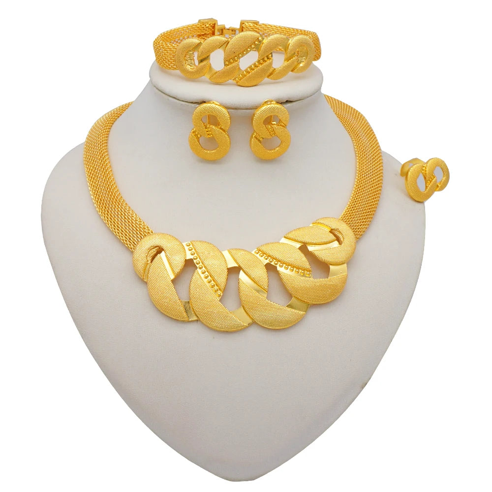 Royal African Bridal Collection — 4-Piece Gold Jewelry Set