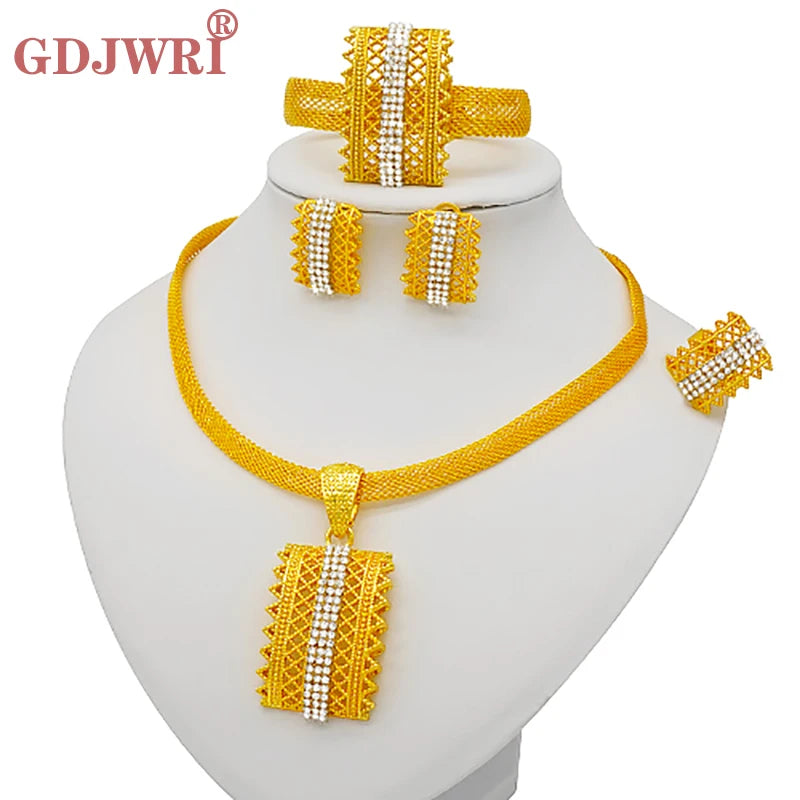 Royal African Bridal Collection — 4-Piece Gold Jewelry Set