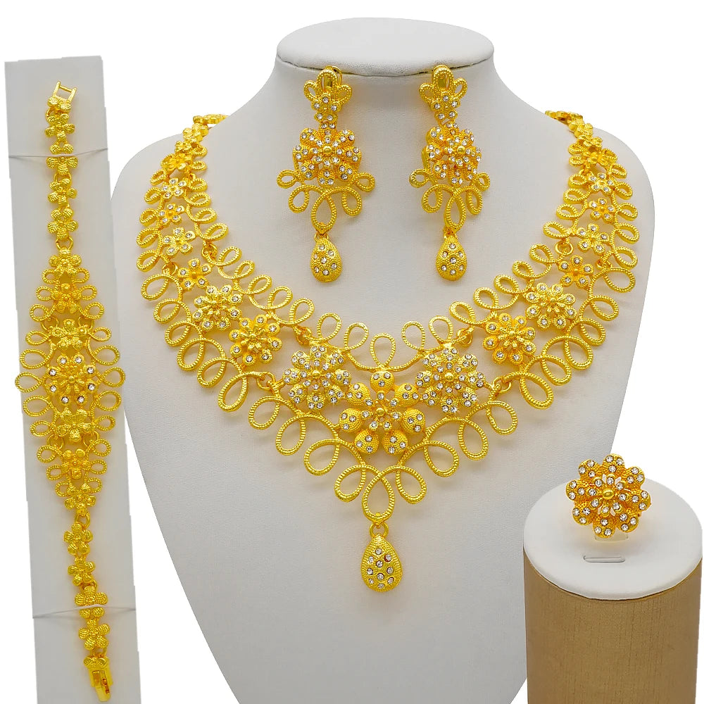 Royal African Bridal Collection — 4-Piece Gold Jewelry Set