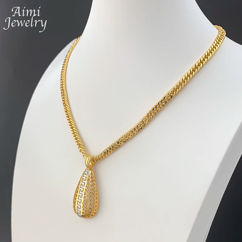 Exquisite Earrings Necklace Pendant with Chain Party