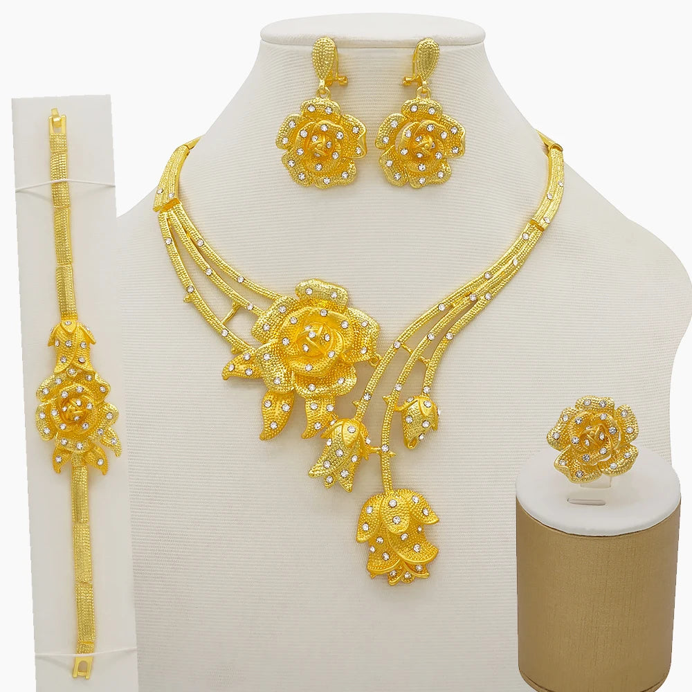 Royal African Bridal Collection — 4-Piece Gold Jewelry Set