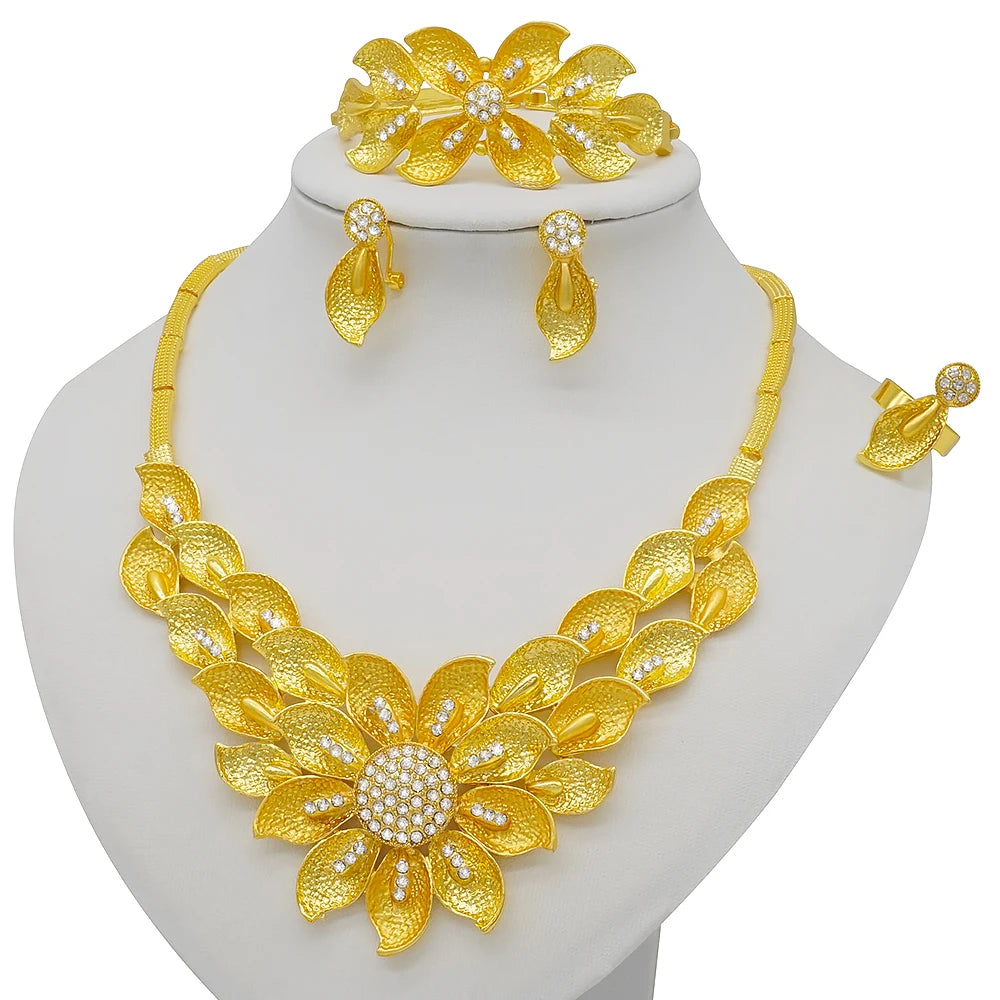 Royal African Bridal Collection — 4-Piece Gold Jewelry Set