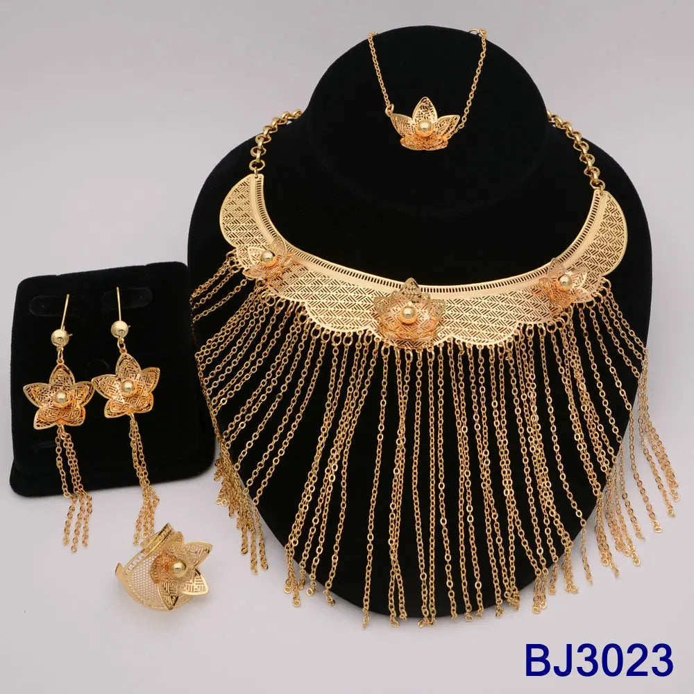 The Italia Set — Bridal Necklace, Earrings, Ring & Bracelet for Women