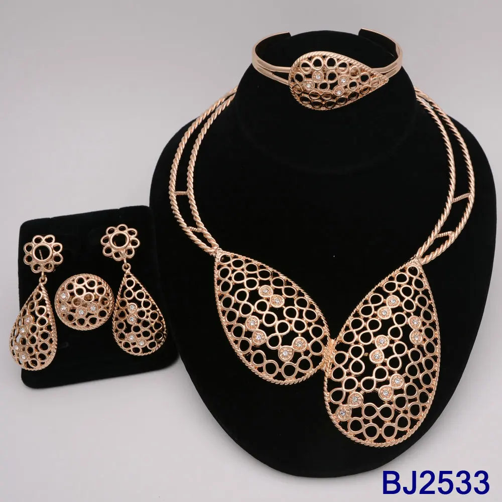 The Italia Set — Bridal Necklace, Earrings, Ring & Bracelet for Women