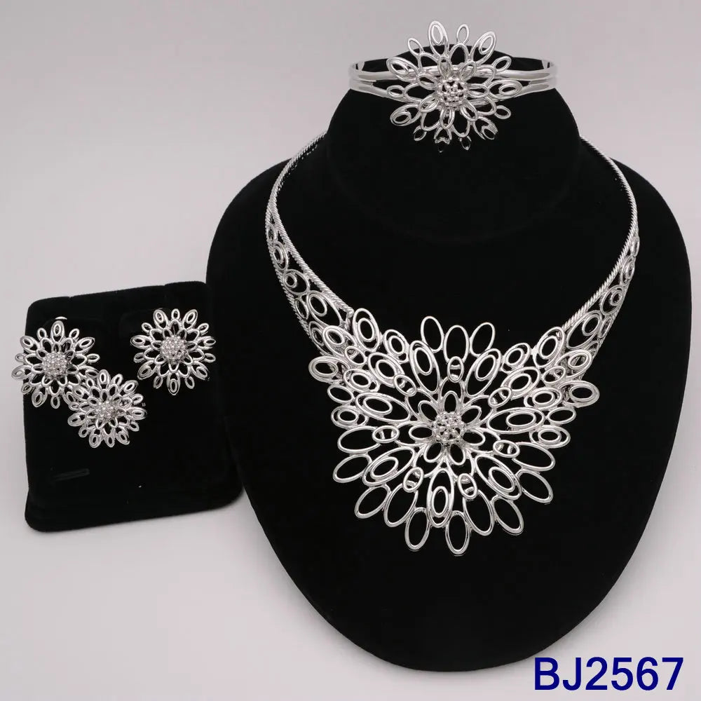 The Italia Set — Bridal Necklace, Earrings, Ring & Bracelet for Women
