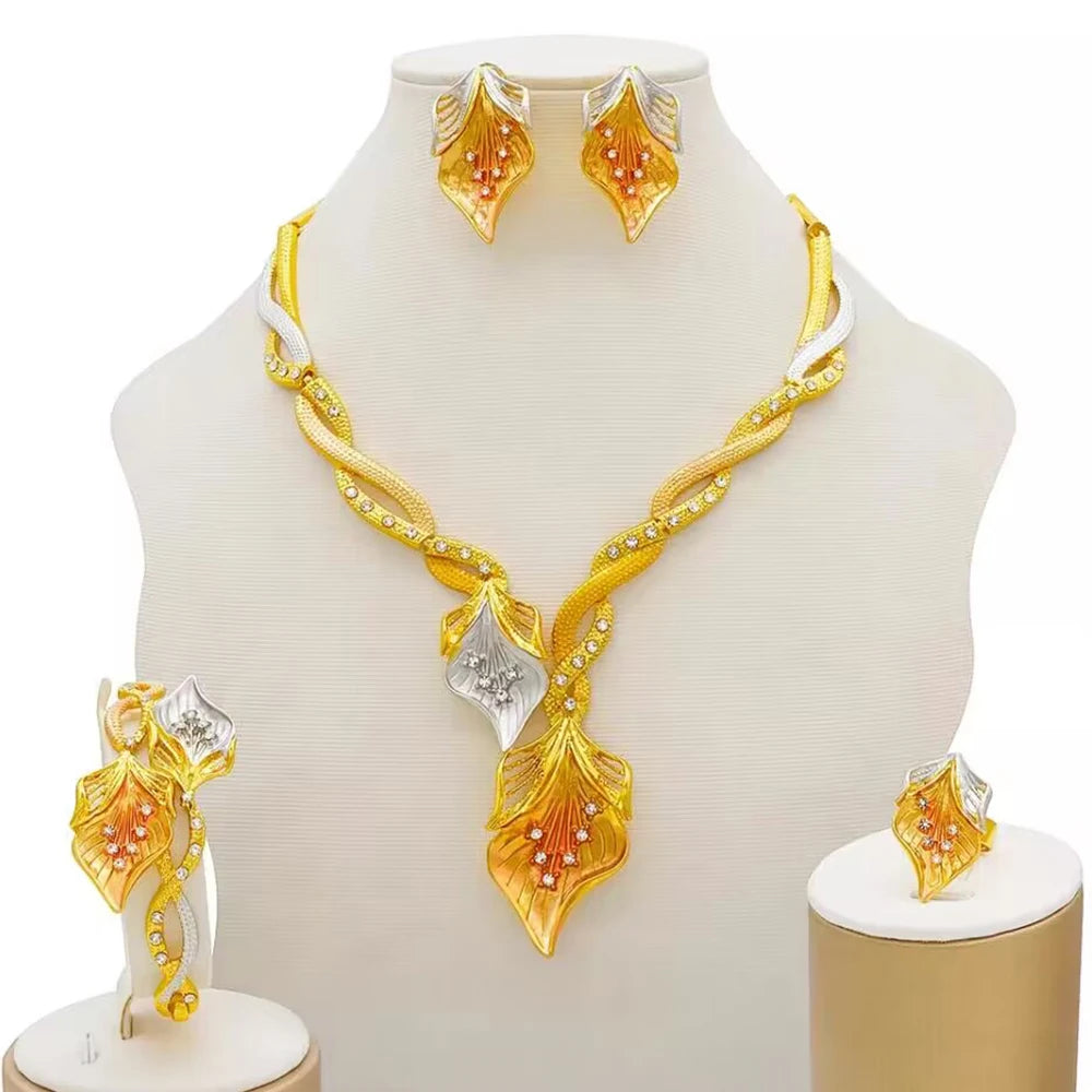 Royal African Bridal Collection — 4-Piece Gold Jewelry Set